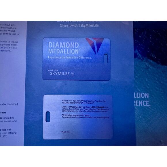 COPY - Delta Airlines Diamond Medallion Luggage Bag Name tags Envelope Tie Blue… - Picture 3 of 6